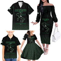 Personalized Italy Marche Family Matching Off The Shoulder Long Sleeve Dress and Hawaiian Shirt Map And Coordinates Code