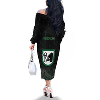 Personalized Italy Marche Family Matching Off The Shoulder Long Sleeve Dress and Hawaiian Shirt Map And Coordinates Code