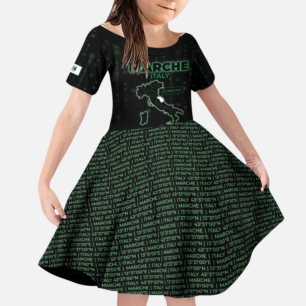 Personalized Italy Marche Family Matching Off Shoulder Maxi Dress and Hawaiian Shirt Map And Coordinates Code