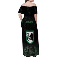 Personalized Italy Marche Family Matching Off Shoulder Maxi Dress and Hawaiian Shirt Map And Coordinates Code