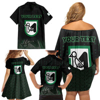 Personalized Italy Marche Family Matching Off Shoulder Short Dress and Hawaiian Shirt Map And Coordinates Code