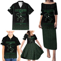 Personalized Italy Marche Family Matching Puletasi and Hawaiian Shirt Map And Coordinates Code