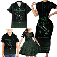 Personalized Italy Marche Family Matching Short Sleeve Bodycon Dress and Hawaiian Shirt Map And Coordinates Code