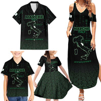Personalized Italy Marche Family Matching Summer Maxi Dress and Hawaiian Shirt Map And Coordinates Code