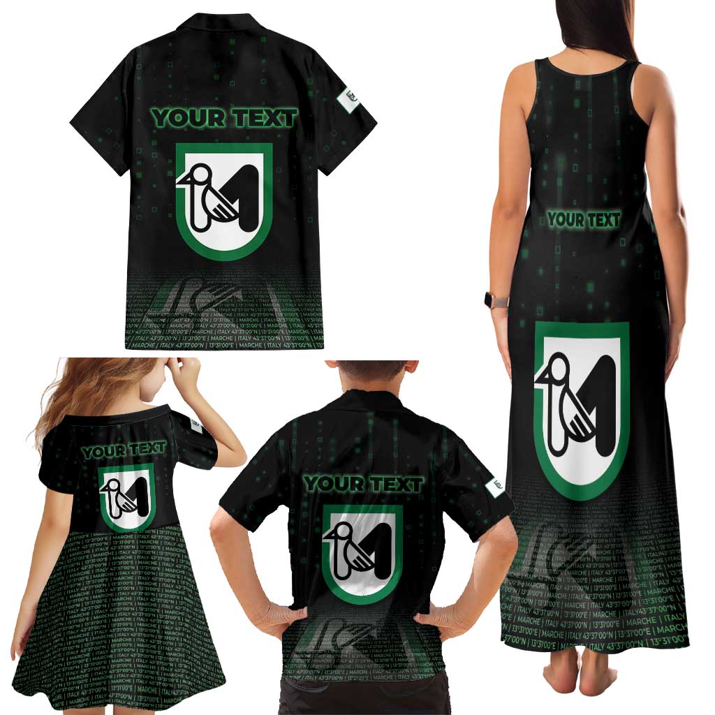 Personalized Italy Marche Family Matching Tank Maxi Dress and Hawaiian Shirt Map And Coordinates Code