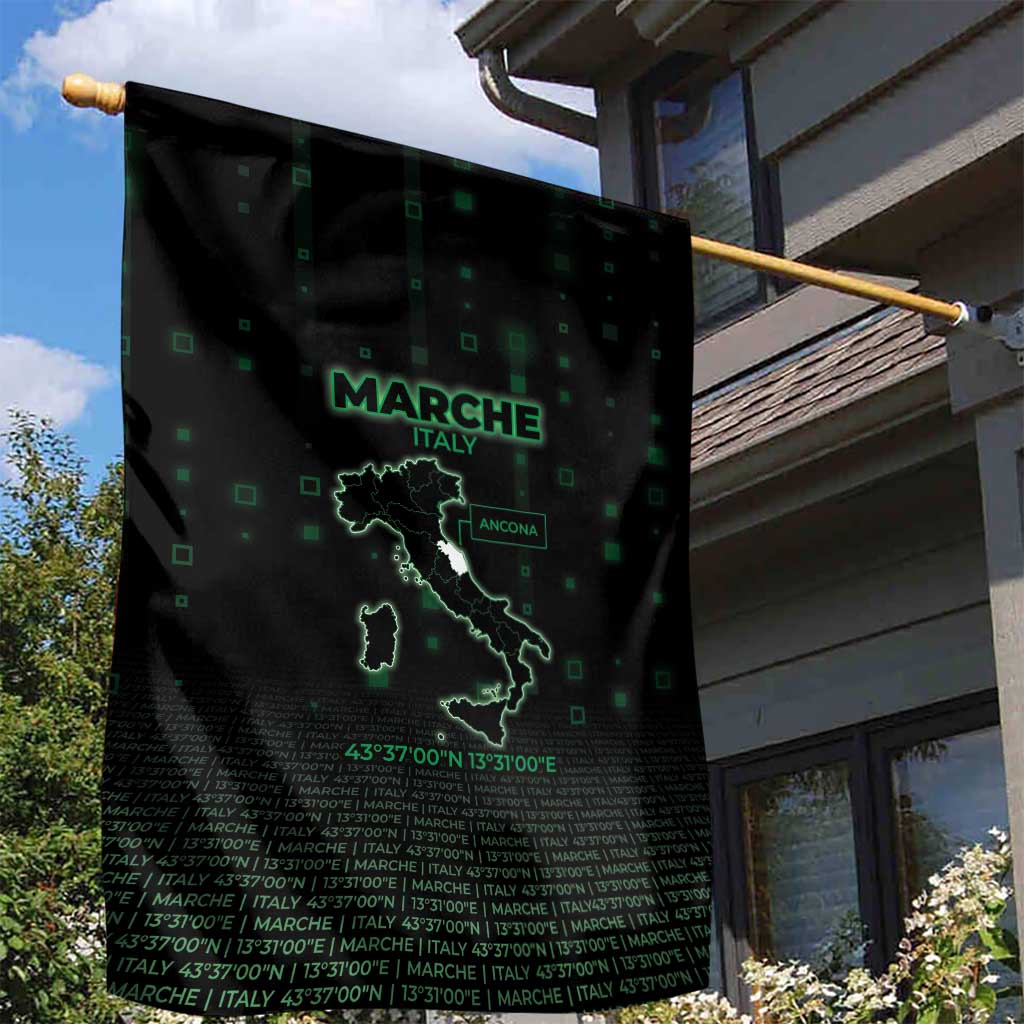 Italy Marche Garden Flag Map And Coordinates Code