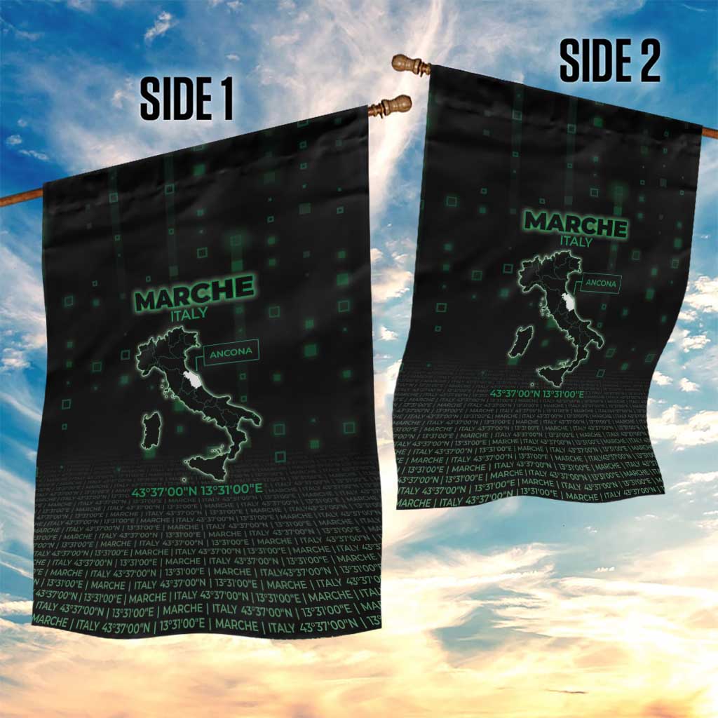 Italy Marche Garden Flag Map And Coordinates Code