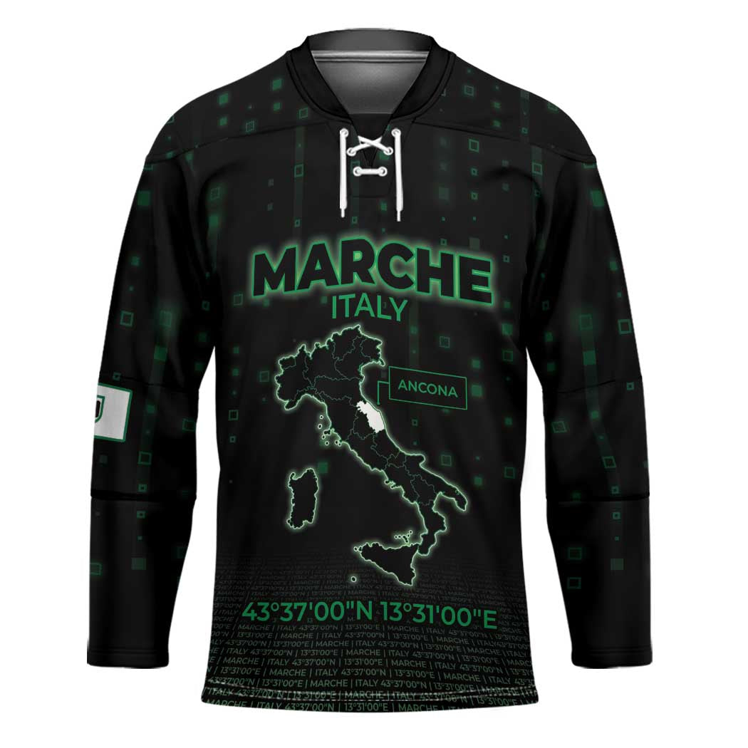 Personalized Italy Marche Hockey Jersey Map And Coordinates Code