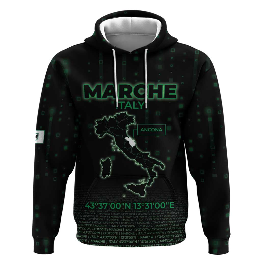 Personalized Italy Marche Hoodie Map And Coordinates Code