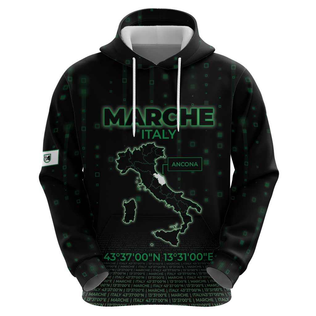 Personalized Italy Marche Hoodie Map And Coordinates Code