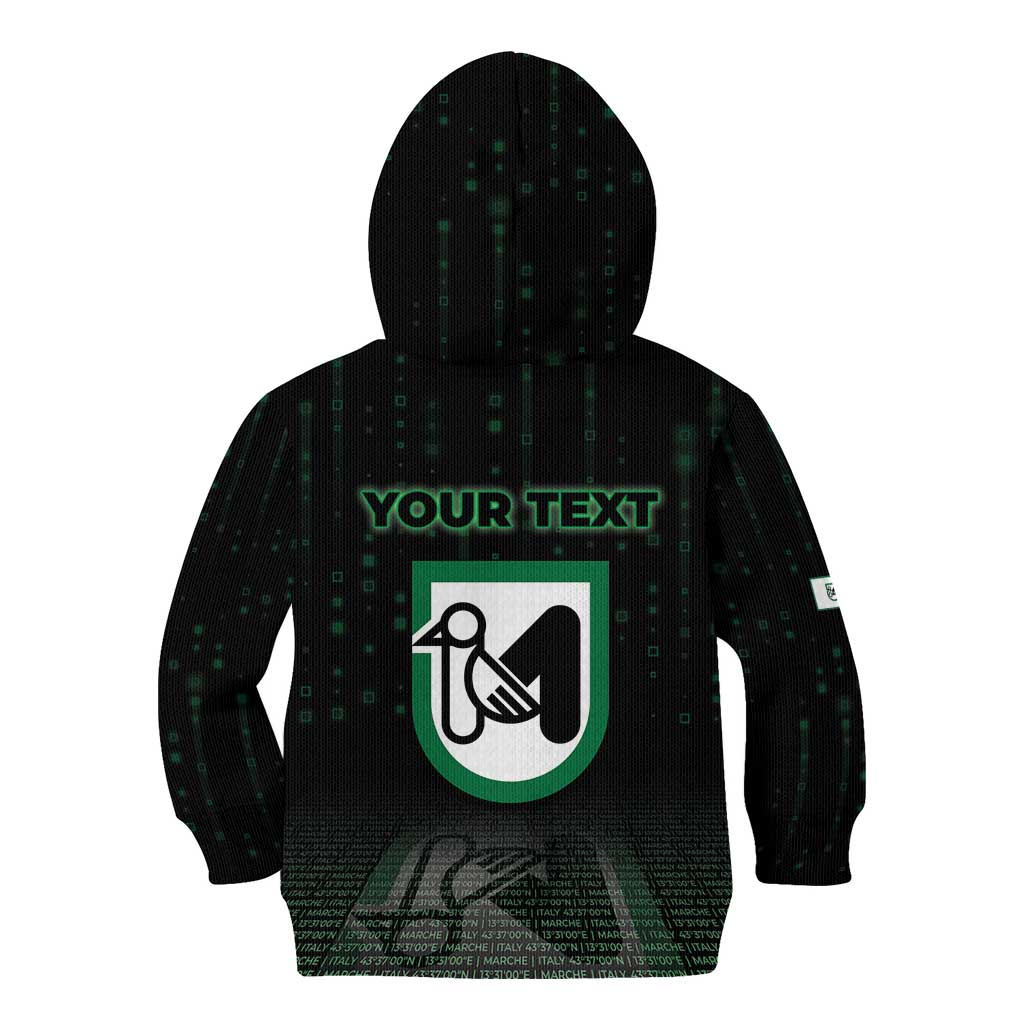 Personalized Italy Marche Kid Hoodie Map And Coordinates Code