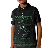 Personalized Italy Marche Kid Polo Shirt Map And Coordinates Code