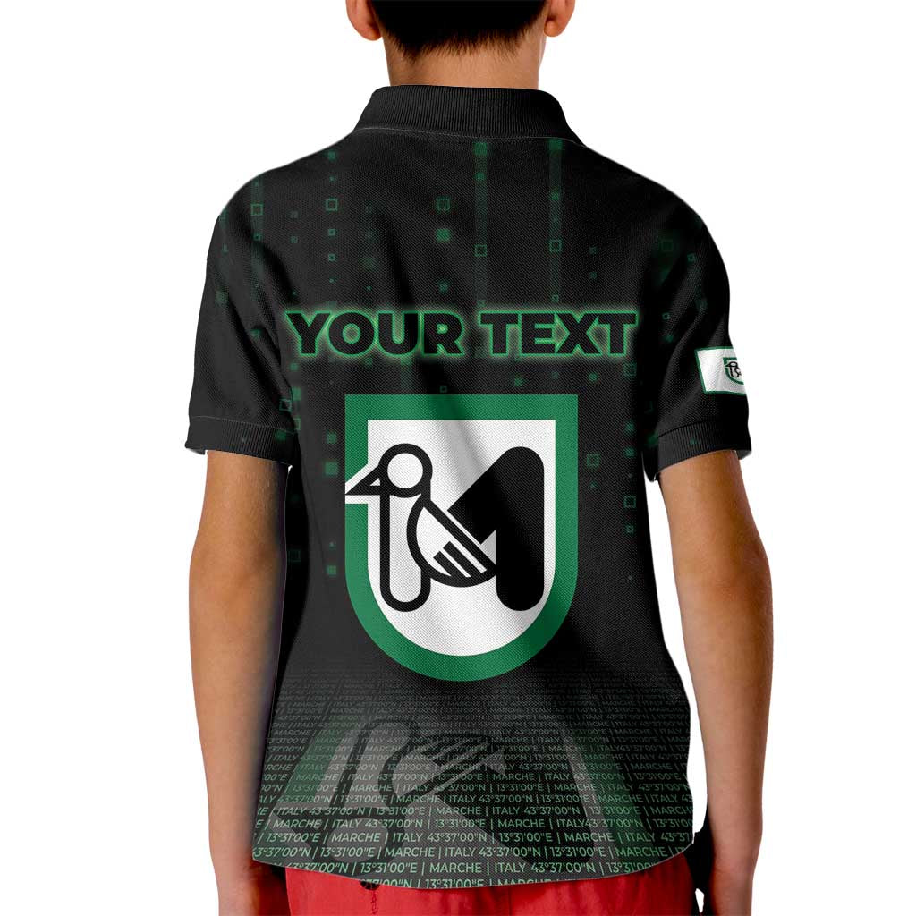Personalized Italy Marche Kid Polo Shirt Map And Coordinates Code