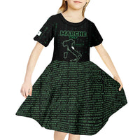 Personalized Italy Marche Kid Short Sleeve Dress Map And Coordinates Code