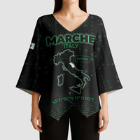 Personalized Italy Marche Kimono Sleeve Blouse Map And Coordinates Code
