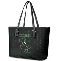 Italy Marche Leather Tote Bag Map And Coordinates Code