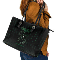 Italy Marche Leather Tote Bag Map And Coordinates Code