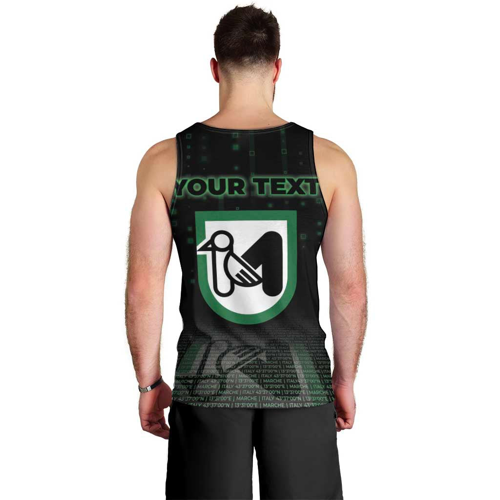 Personalized Italy Marche Men Tank Top Map And Coordinates Code