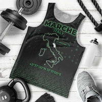 Personalized Italy Marche Men Tank Top Map And Coordinates Code