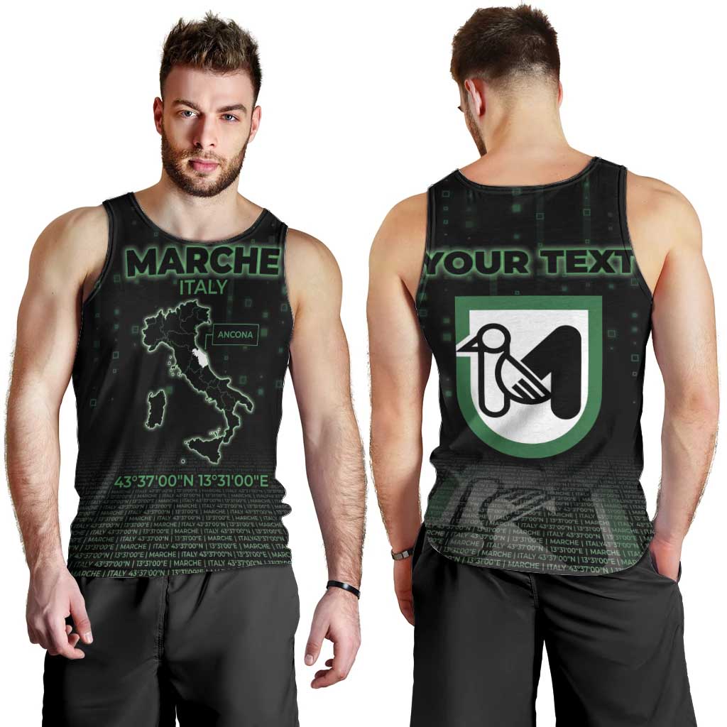 Personalized Italy Marche Men Tank Top Map And Coordinates Code