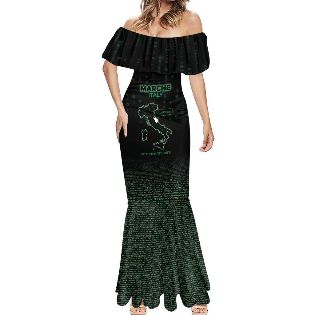Personalized Italy Marche Mermaid Dress Map And Coordinates Code