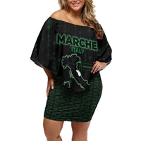 Personalized Italy Marche Off Shoulder Short Dress Map And Coordinates Code
