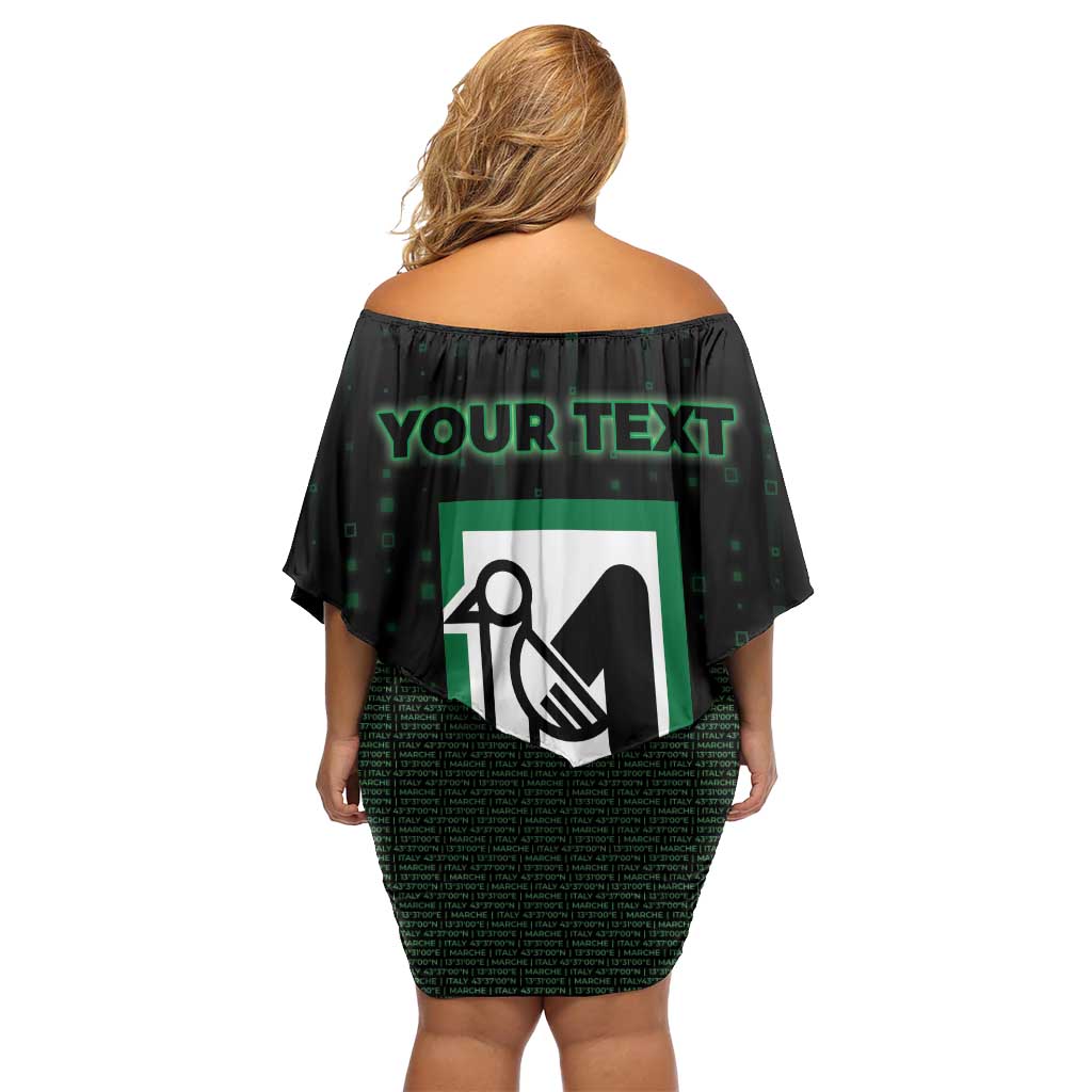 Personalized Italy Marche Off Shoulder Short Dress Map And Coordinates Code