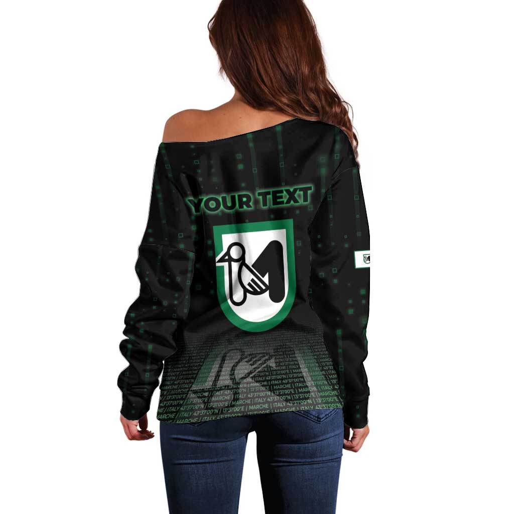 Personalized Italy Marche Off Shoulder Sweater Map And Coordinates Code