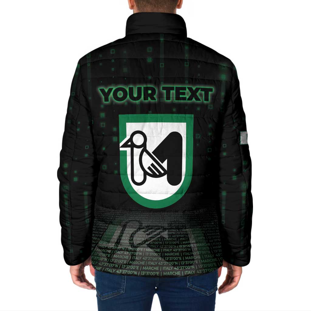Personalized Italy Marche Padded Jacket Map And Coordinates Code