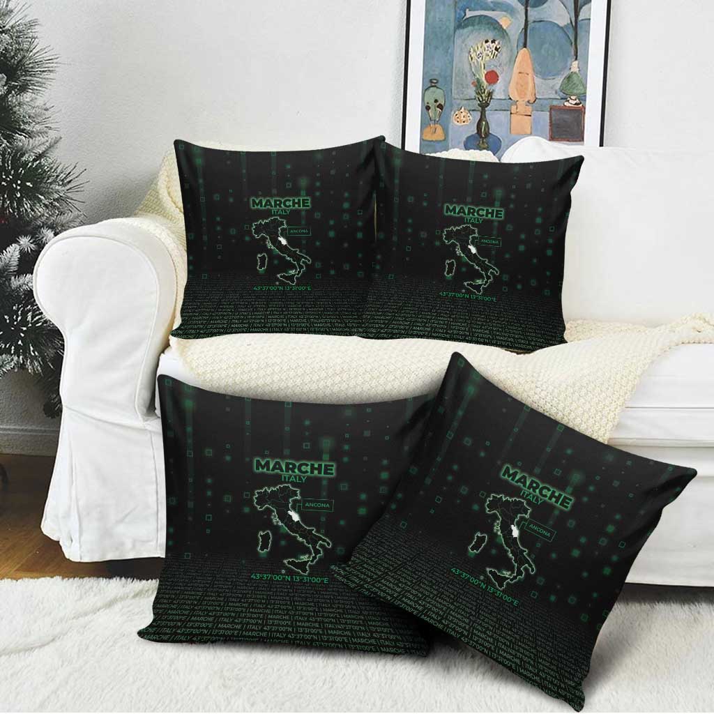 Italy Marche Pillow Cover Map And Coordinates Code