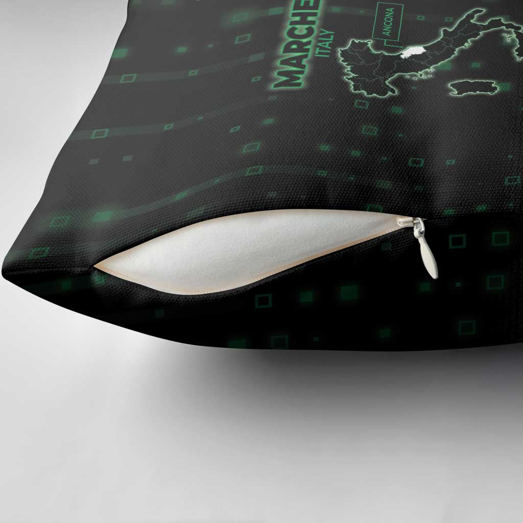 Italy Marche Pillow Cover Map And Coordinates Code
