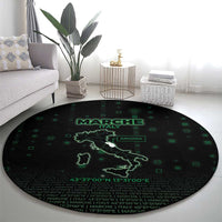 Italy Marche Round Carpet Map And Coordinates Code