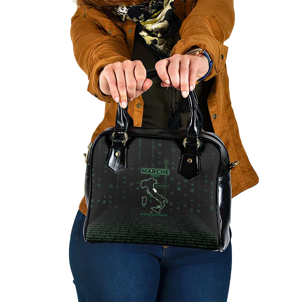 Italy Marche Shoulder Handbag Map And Coordinates Code