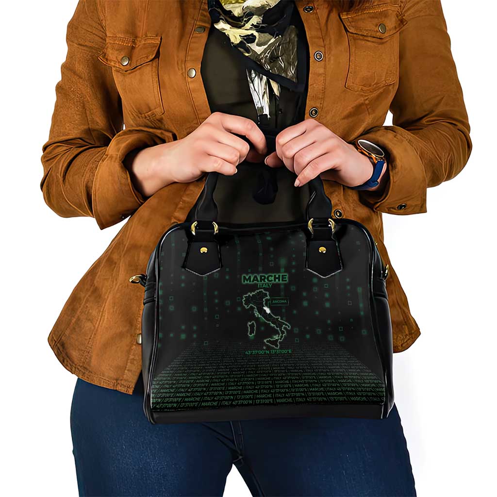 Italy Marche Shoulder Handbag Map And Coordinates Code