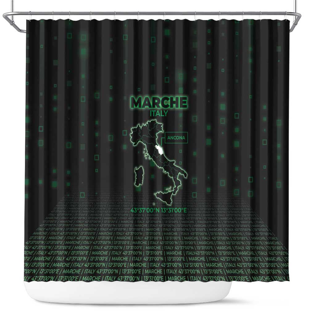 Italy Marche Shower Curtain Map And Coordinates Code