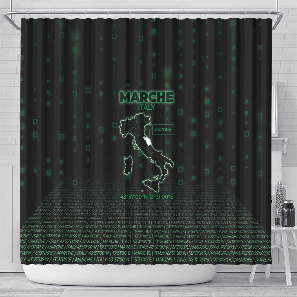 Italy Marche Shower Curtain Map And Coordinates Code