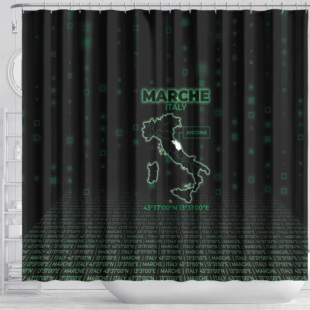 Italy Marche Shower Curtain Map And Coordinates Code