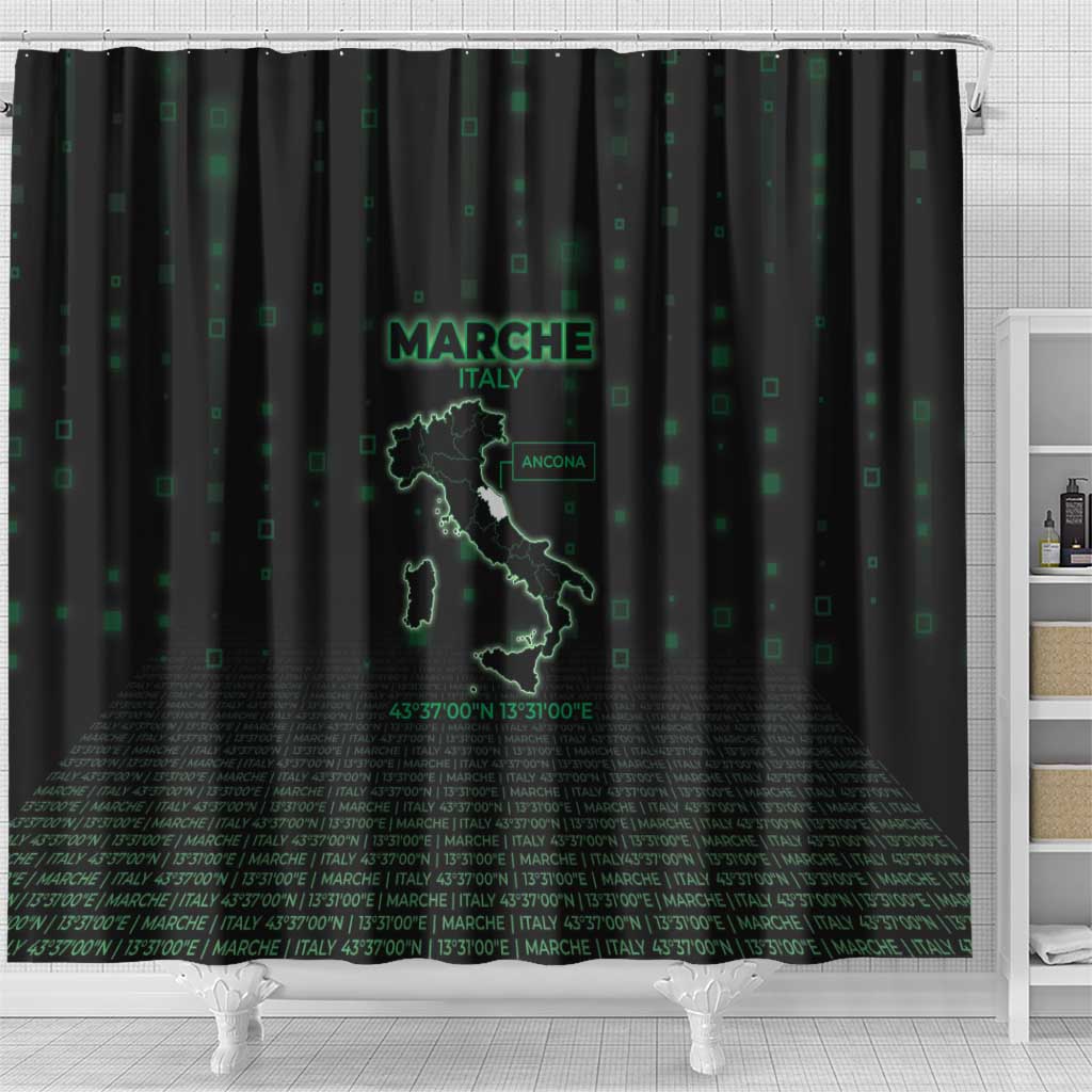 Italy Marche Shower Curtain Map And Coordinates Code