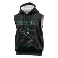 Personalized Italy Marche Sleeveless Hoodie Map And Coordinates Code