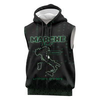 Personalized Italy Marche Sleeveless Zip Hoodie Map And Coordinates Code