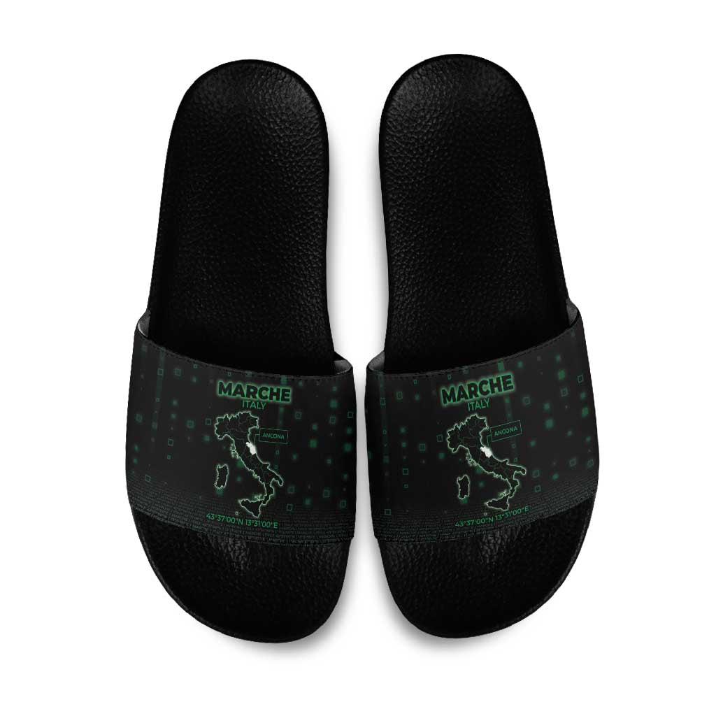 Italy Marche Slide Sandals Map And Coordinates Code