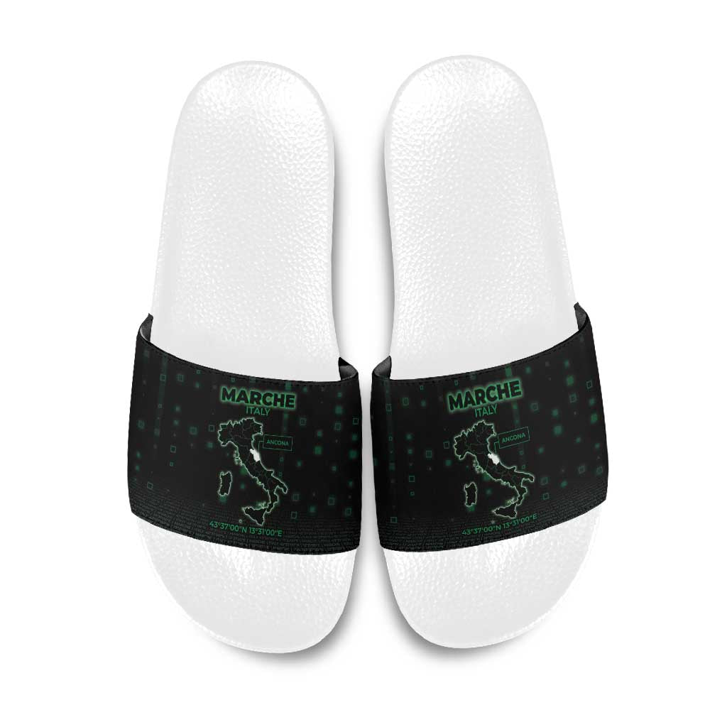 Italy Marche Slide Sandals Map And Coordinates Code