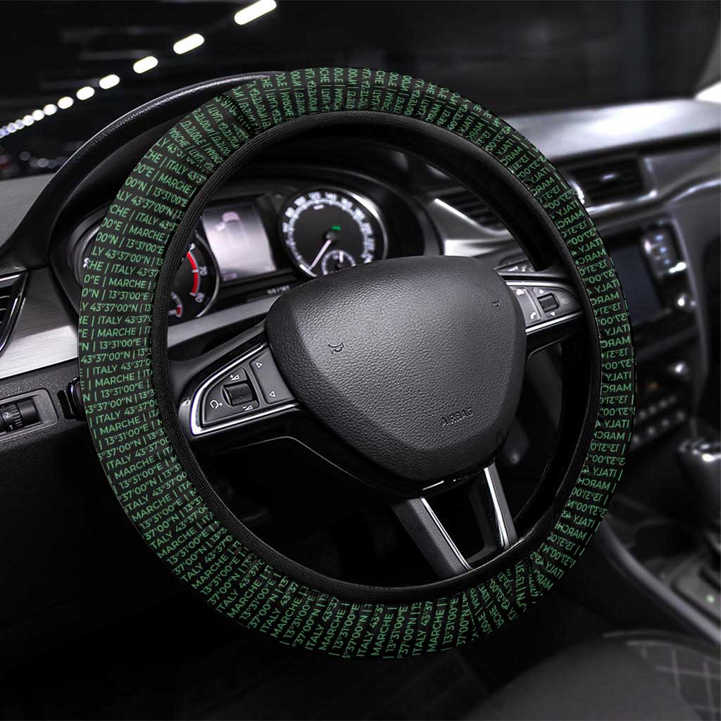 Italy Marche Steering Wheel Cover Map And Coordinates Code