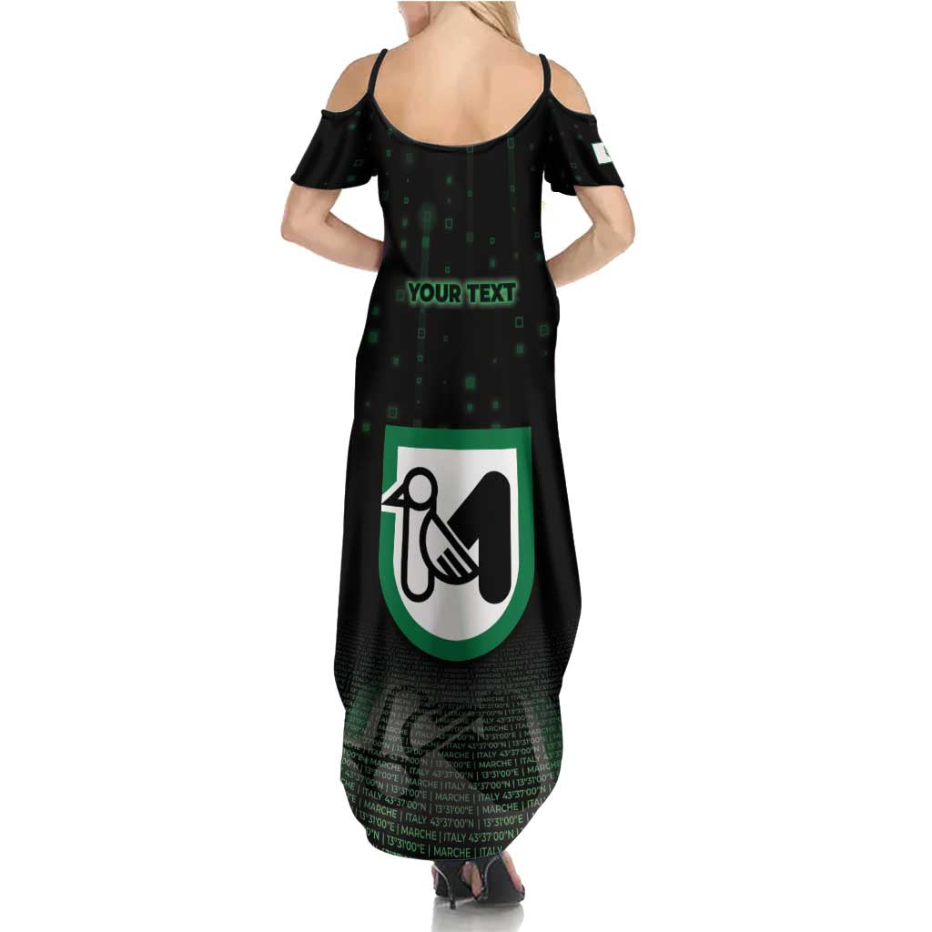 Personalized Italy Marche Summer Maxi Dress Map And Coordinates Code