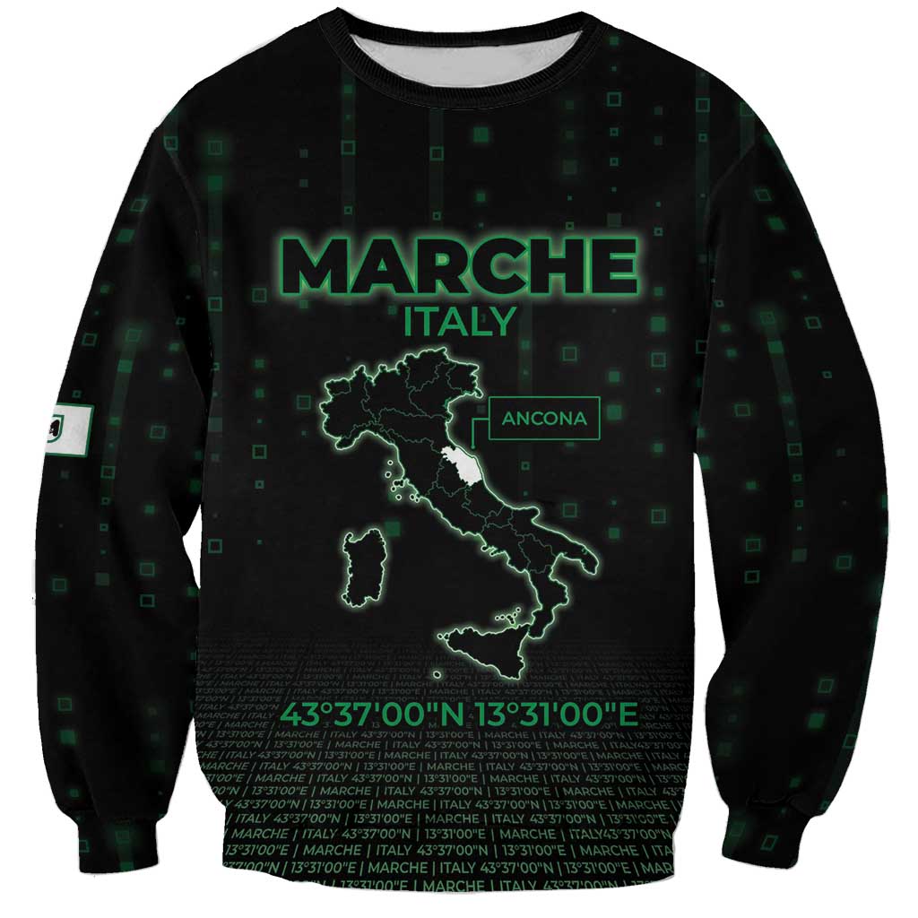 Personalized Italy Marche Sweatshirt Map And Coordinates Code