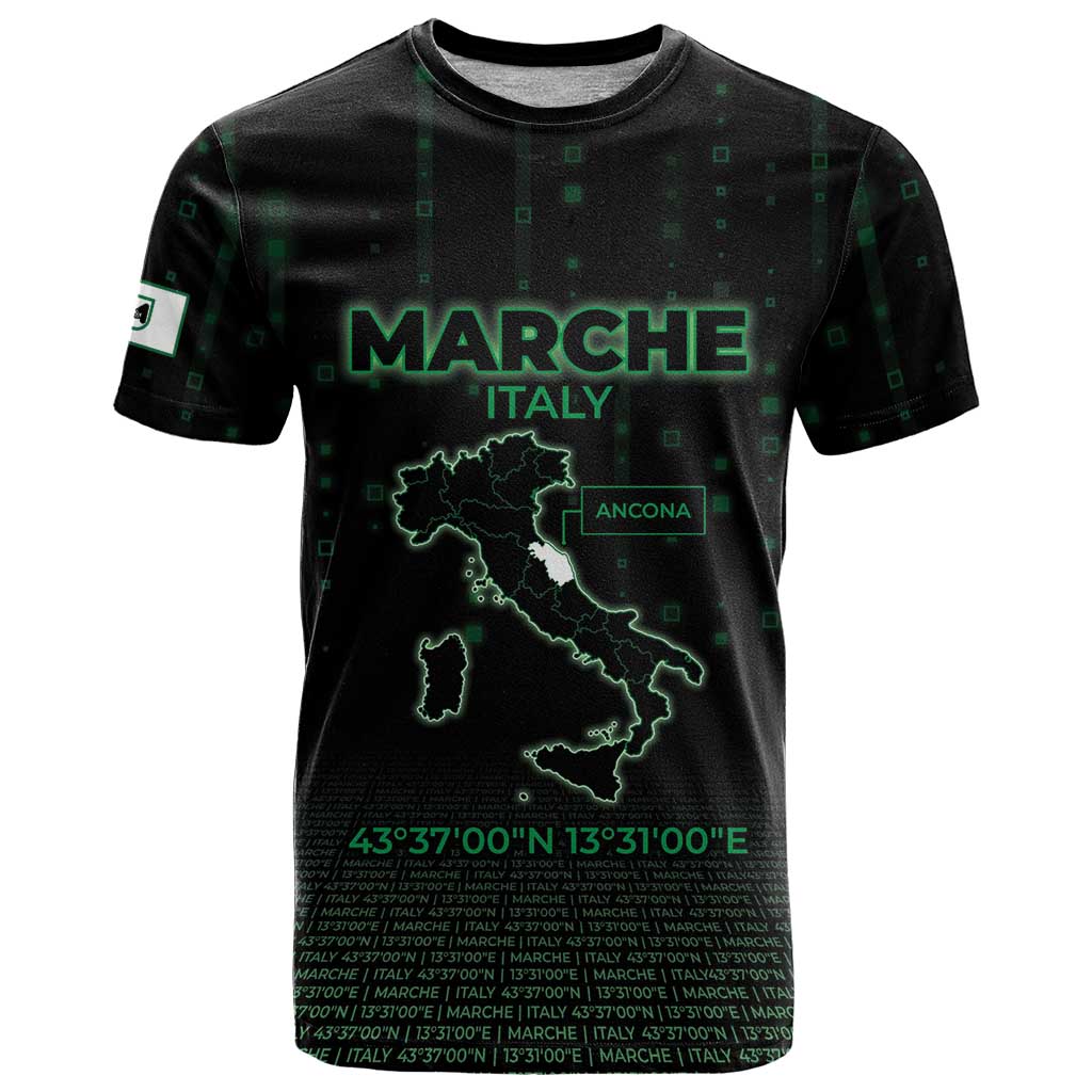 Personalized Italy Marche T Shirt Map And Coordinates Code