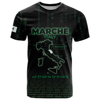 Personalized Italy Marche T Shirt Map And Coordinates Code