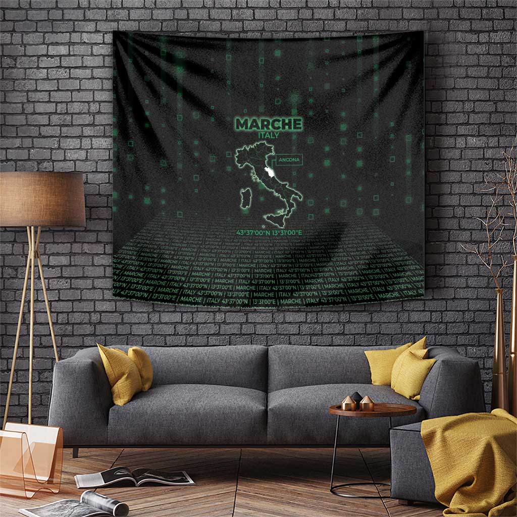 Italy Marche Tapestry Map And Coordinates Code
