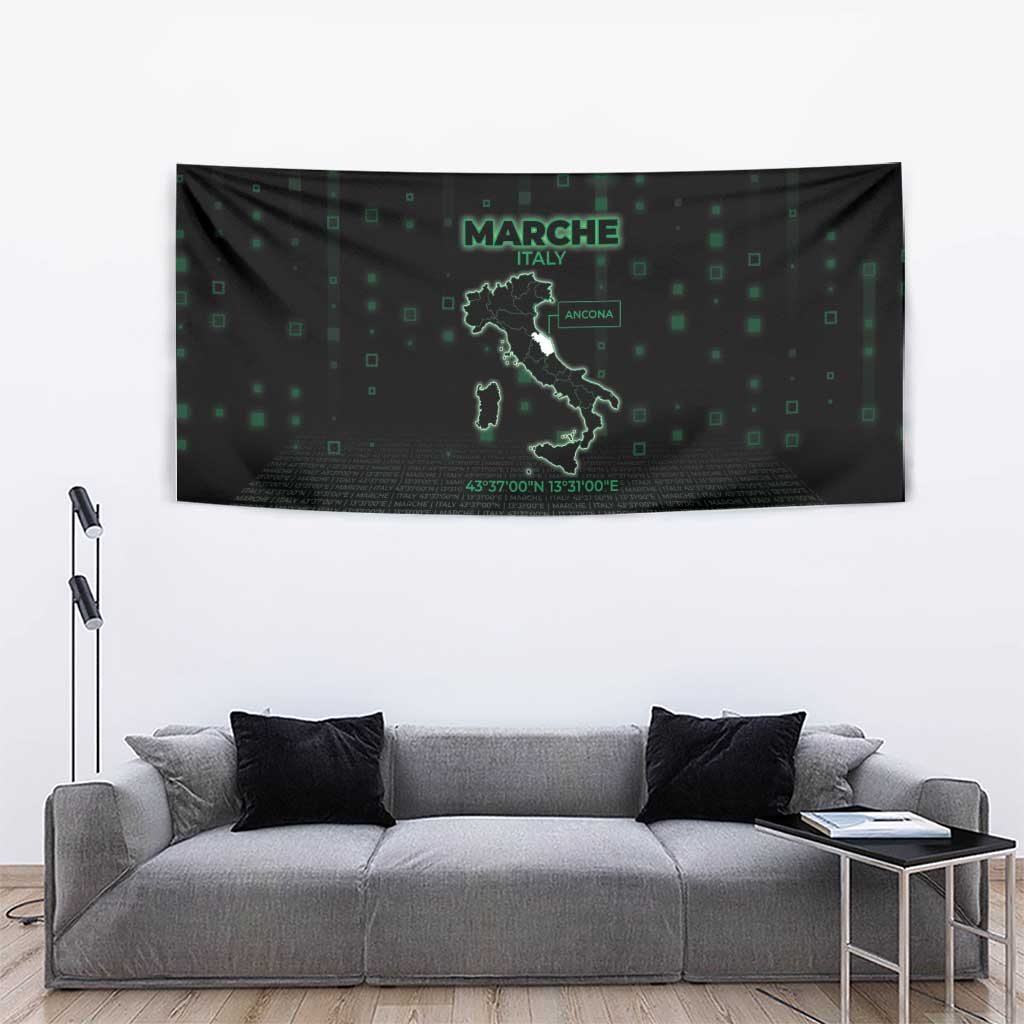 Italy Marche Tapestry Map And Coordinates Code
