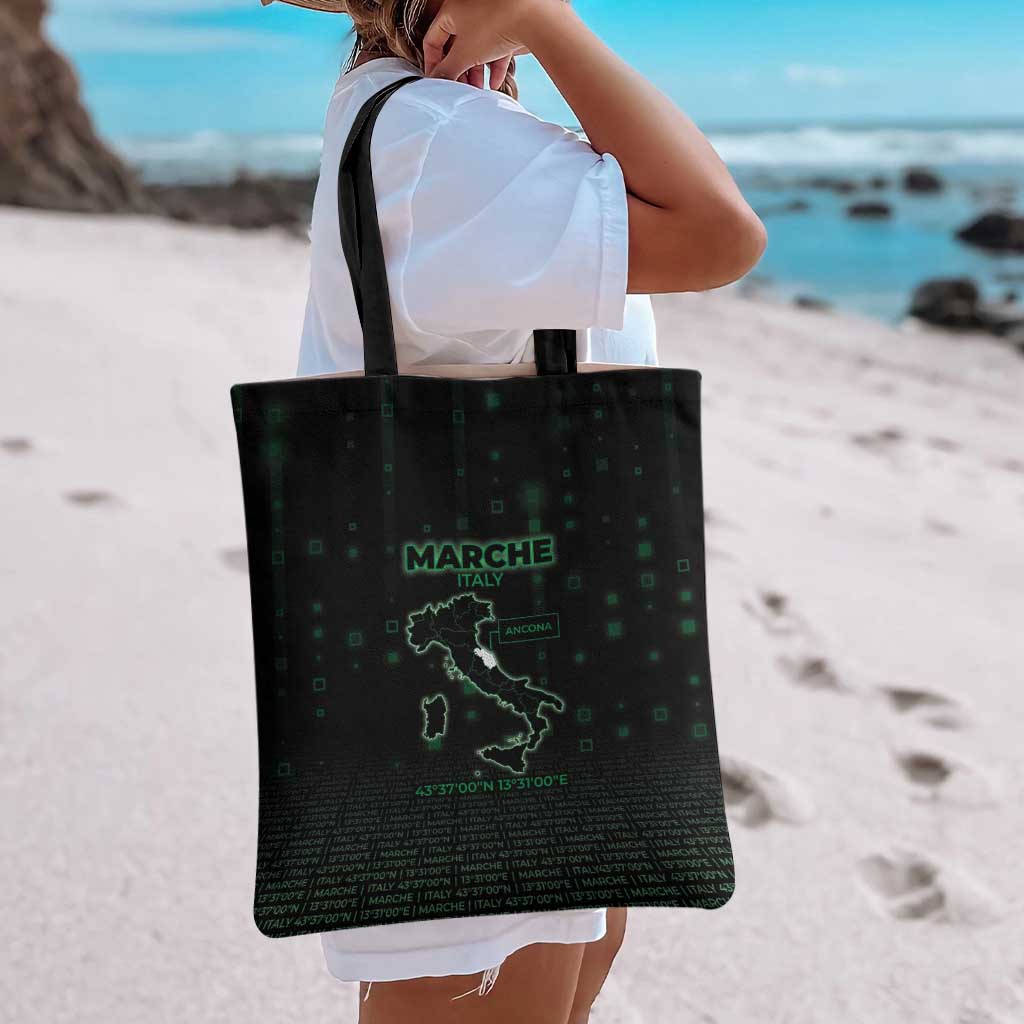 Italy Marche Tote Bag Map And Coordinates Code
